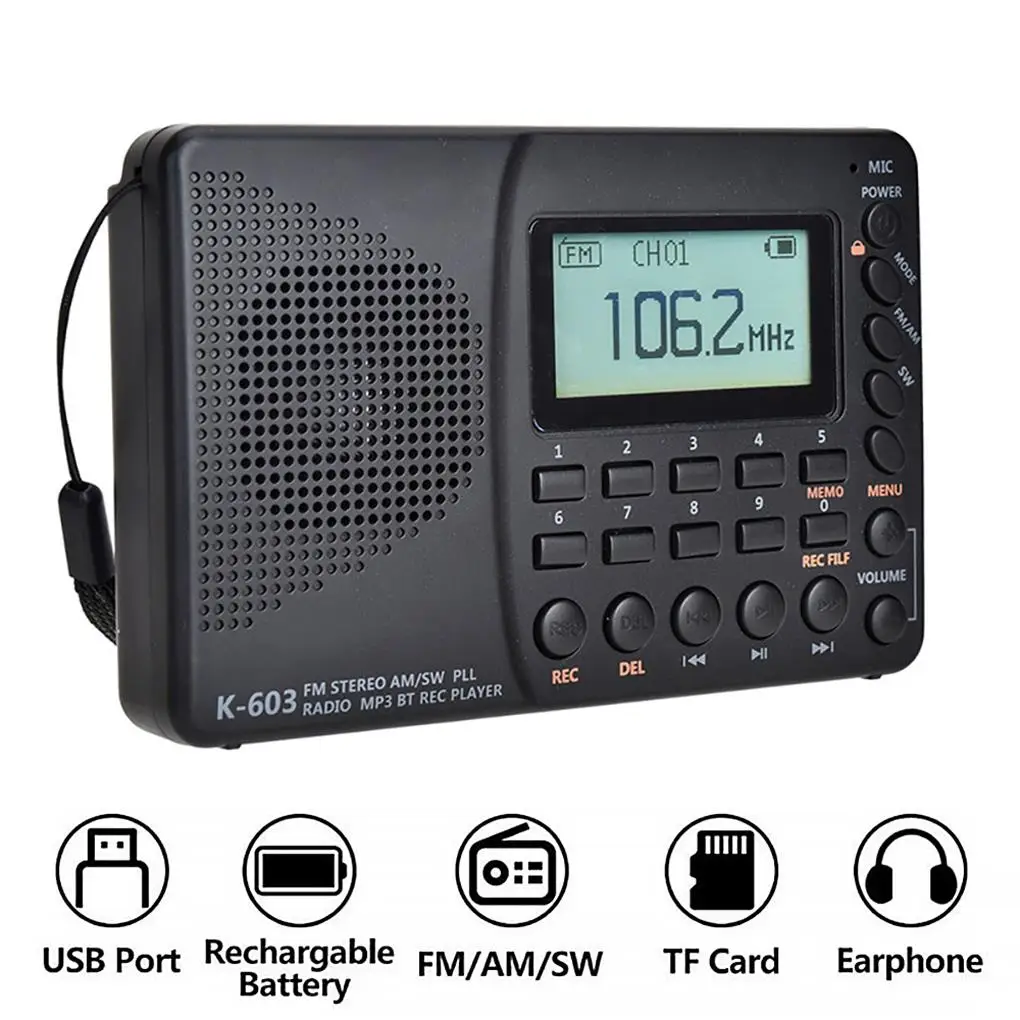 

Stereo Sound Digital Radio Receiver Indoor Dual Bands Radios Speaker