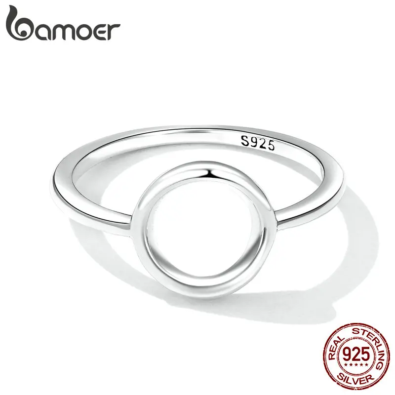 Women's 925 Sterling Silver Hollow Circle Ring