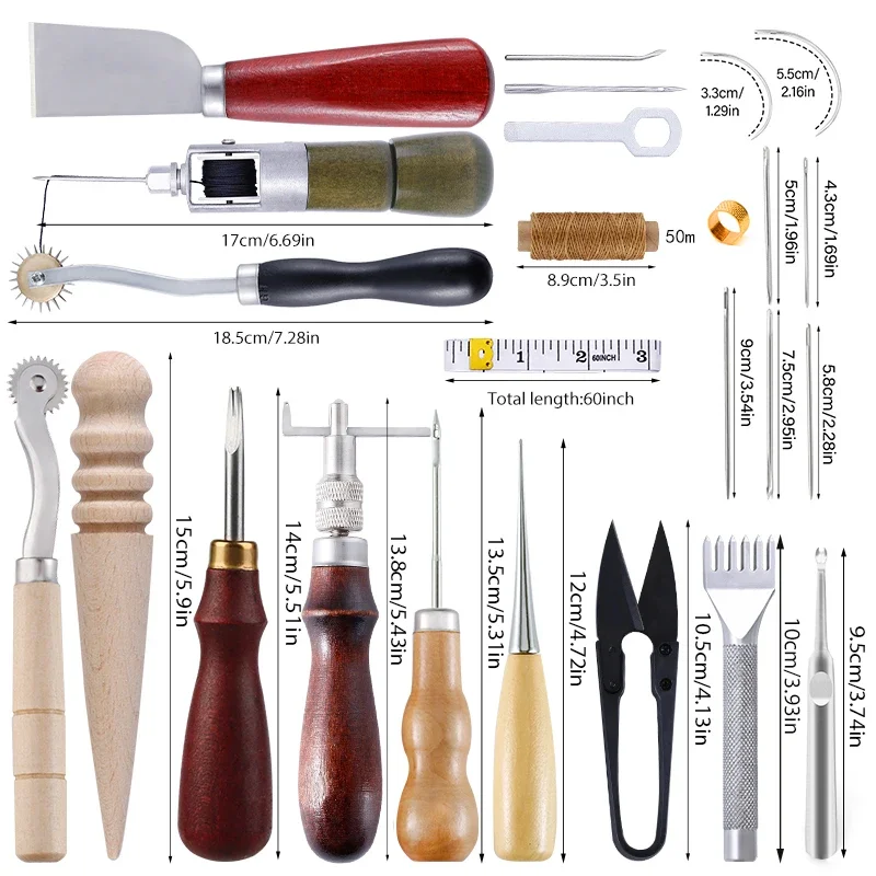 IMZAY Leather Manual Sewing Machine Speedy Stitcher Leather Sewing Tools Kit Leathercraft Punching Groover Tools Accessories Set