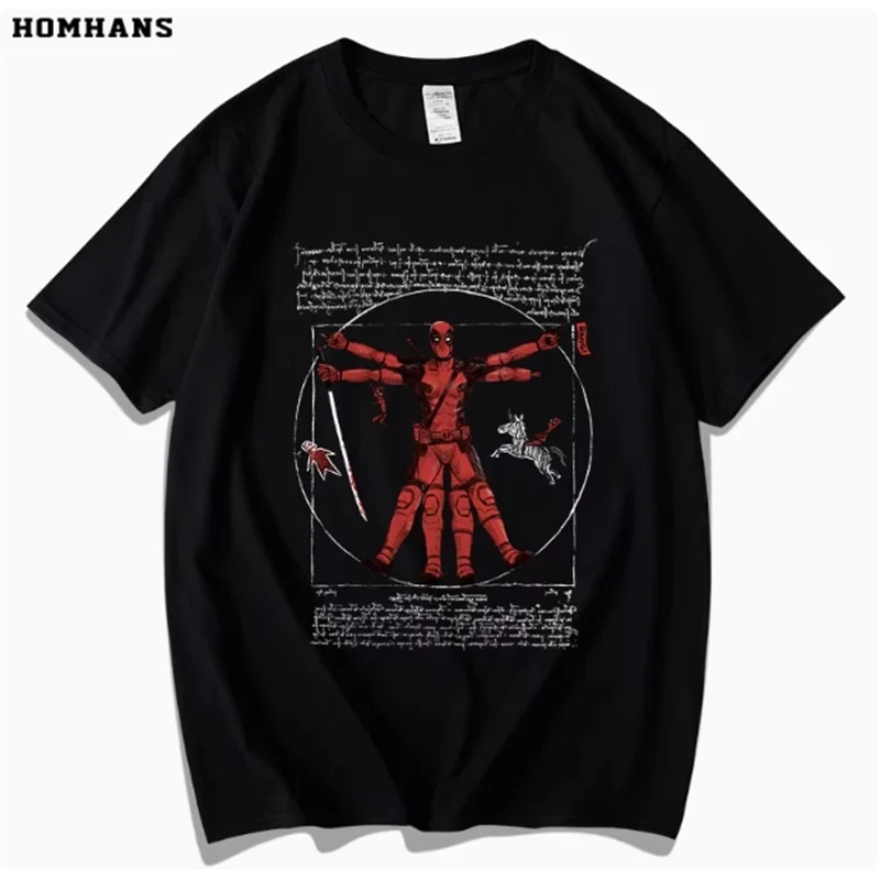 Men's T Shirt For Men Short Sleeve 100% Cotton Deadpool Print T-Shirt Deadpool Movie Marvel S.H.I.E.L.D. Agents Revenge League