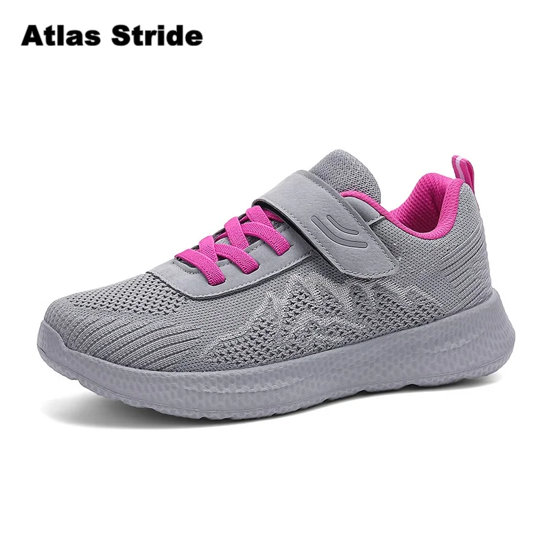 

2026 New Women's Knit Sneakers Hook & Loop Strap Breathable Lightweight Comfortable Casual Walking Shoes Purple Fashion Sneakers