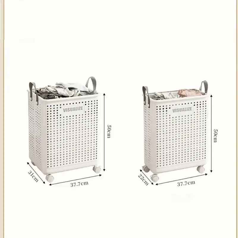 سلة غسيل قابلة للطي مقاس كبير مع عجلات سلة تخزين الملابس القذرة مناسبة لغرفة الغسيل والملابس القذرة #6