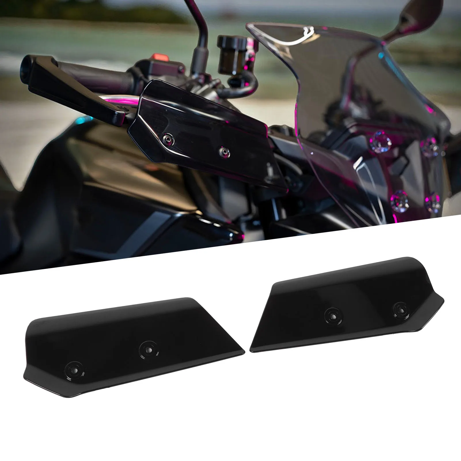 

1 Pair Motorcycle Handguards Enhanced Security High Hardness Stylish Look Hand Guards Protector Deflector for MT‑09 SP 2024 Bla