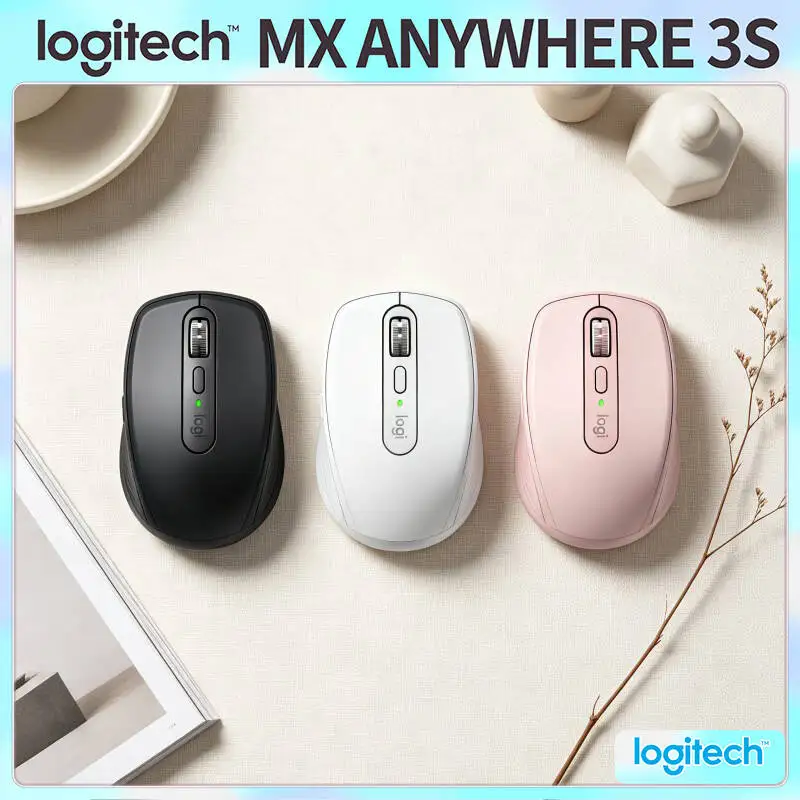 Premium MX Anywhere 3S Mouse - 8000 DPI, MagSpeed Scroll, Anti-Slip Surface, Ideal for Toy Store Owner Desk Setup Work