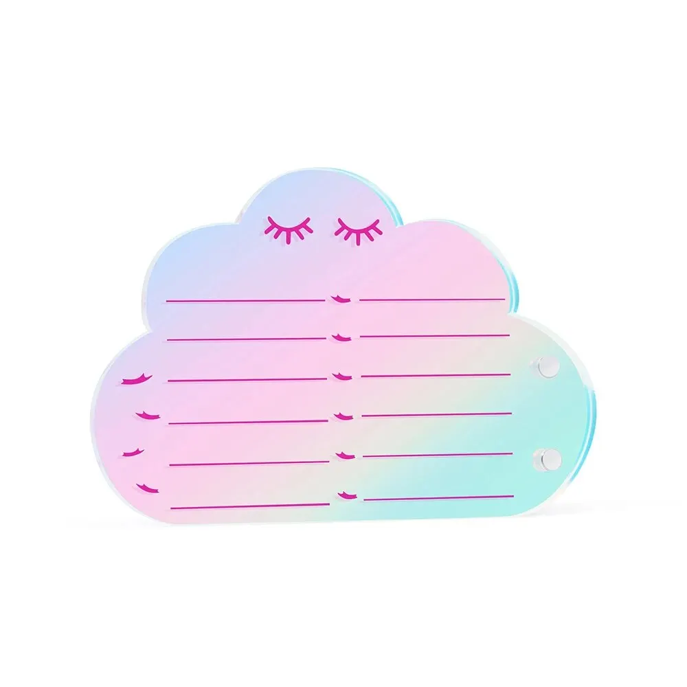 1Pcs Colorful Acrylic False Eyelash Holder Pallet Storage Box Cloud Shape Lash Holder With Scale For Eyelash Extension