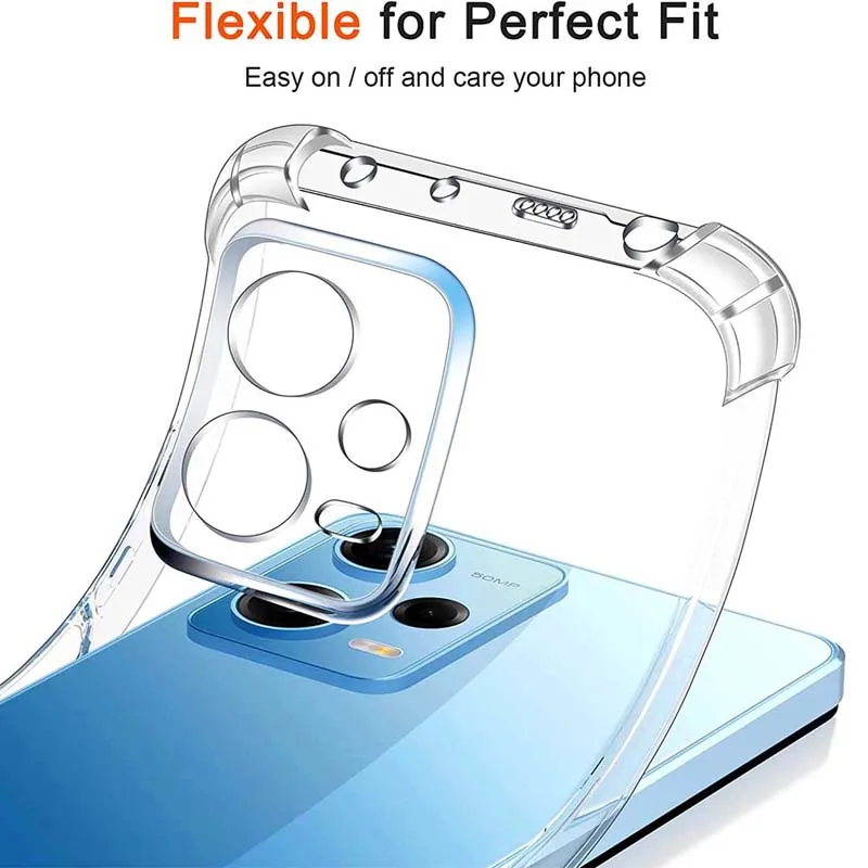 Clear Case For Xiaomi Redmi Note 12 5G Note 12 Pro Plus Thick Shockproof Soft Silicone Phone Cover for Redmi Note 11 11S 10S 10