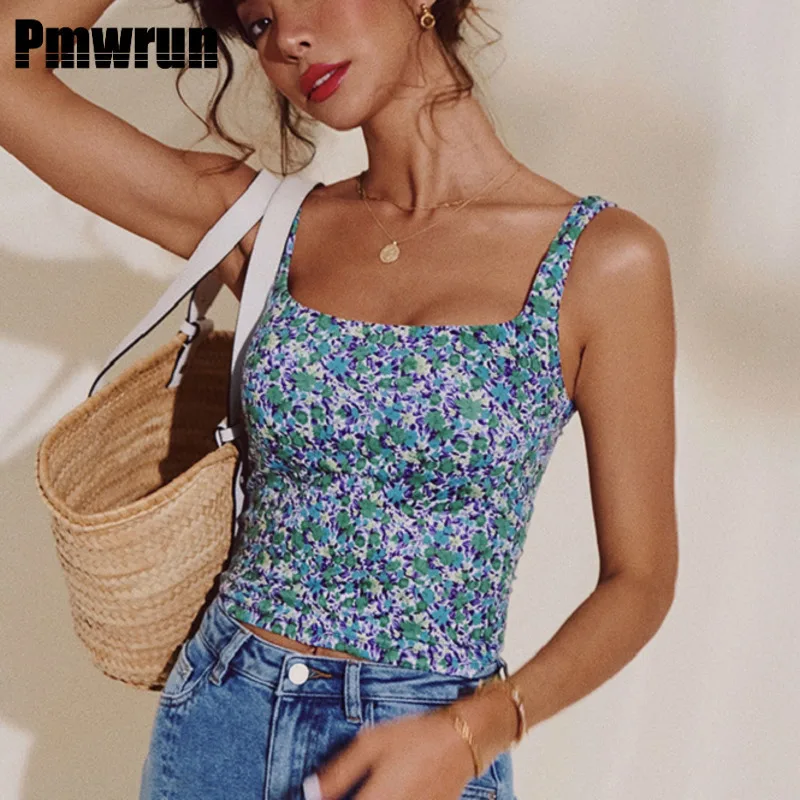 

PMWRUIN Women's Ditsy Floral Yoga Tank Top, Breathable Stretchy Fabric For Gym Yoga Pilates Dance Fitness Workout Outfit