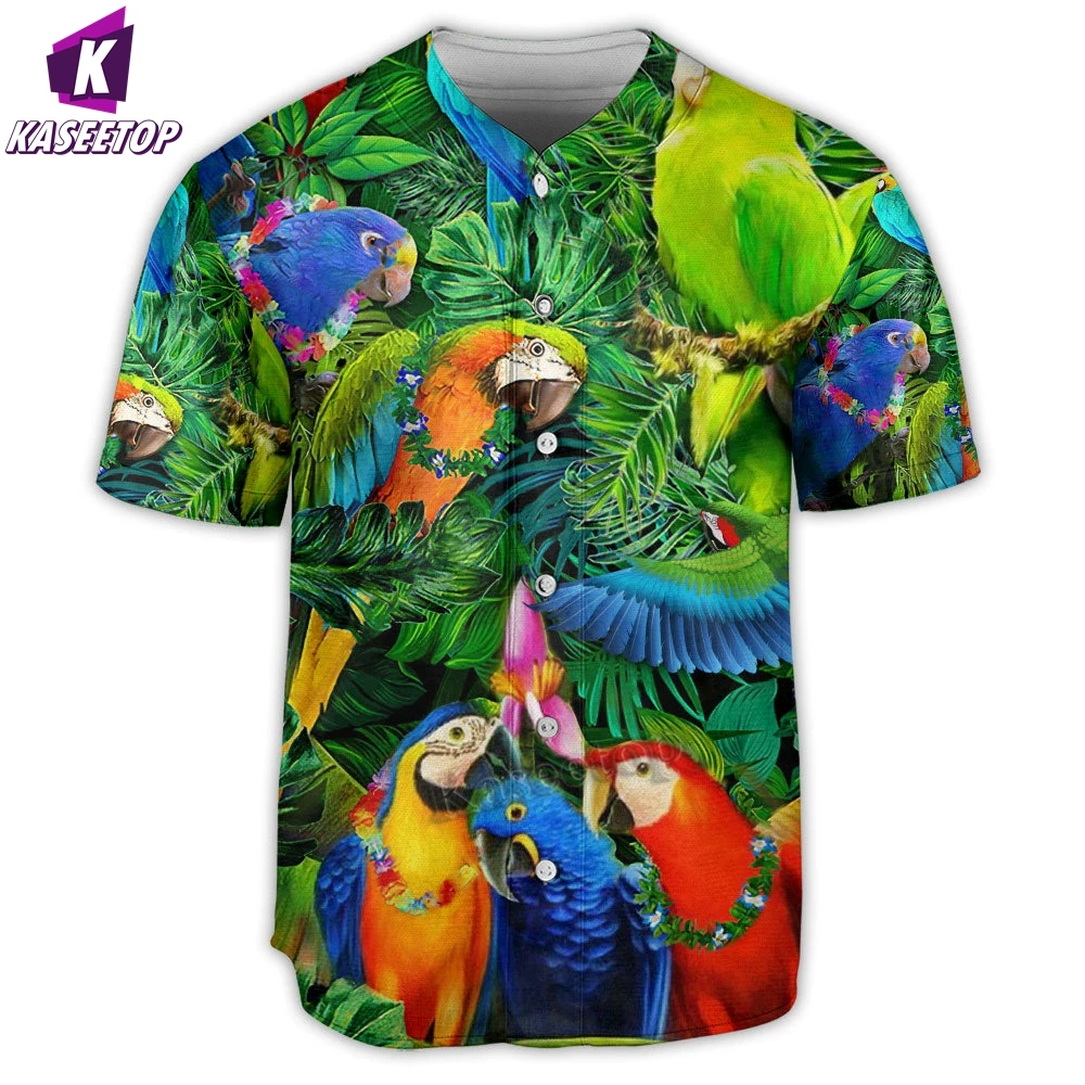 Parrot Tropical 3D Print T-shirt Boy Tracksuit Baseball Shirt Hip Hop Harajuku Streetwear Men Breathable Loose Baseball Jersey