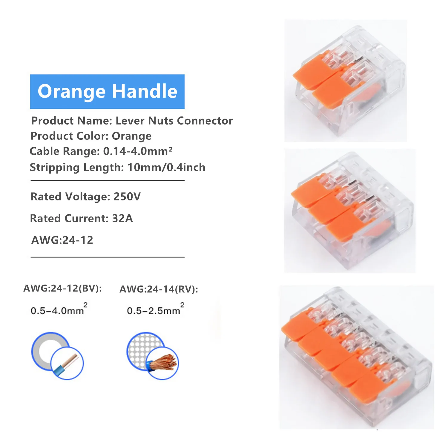 31/75 Pcs Compact Splicing Wire Connector Assortment. Quick Connect Wire Terminal Kit. Push-In Lever Wire Connectors