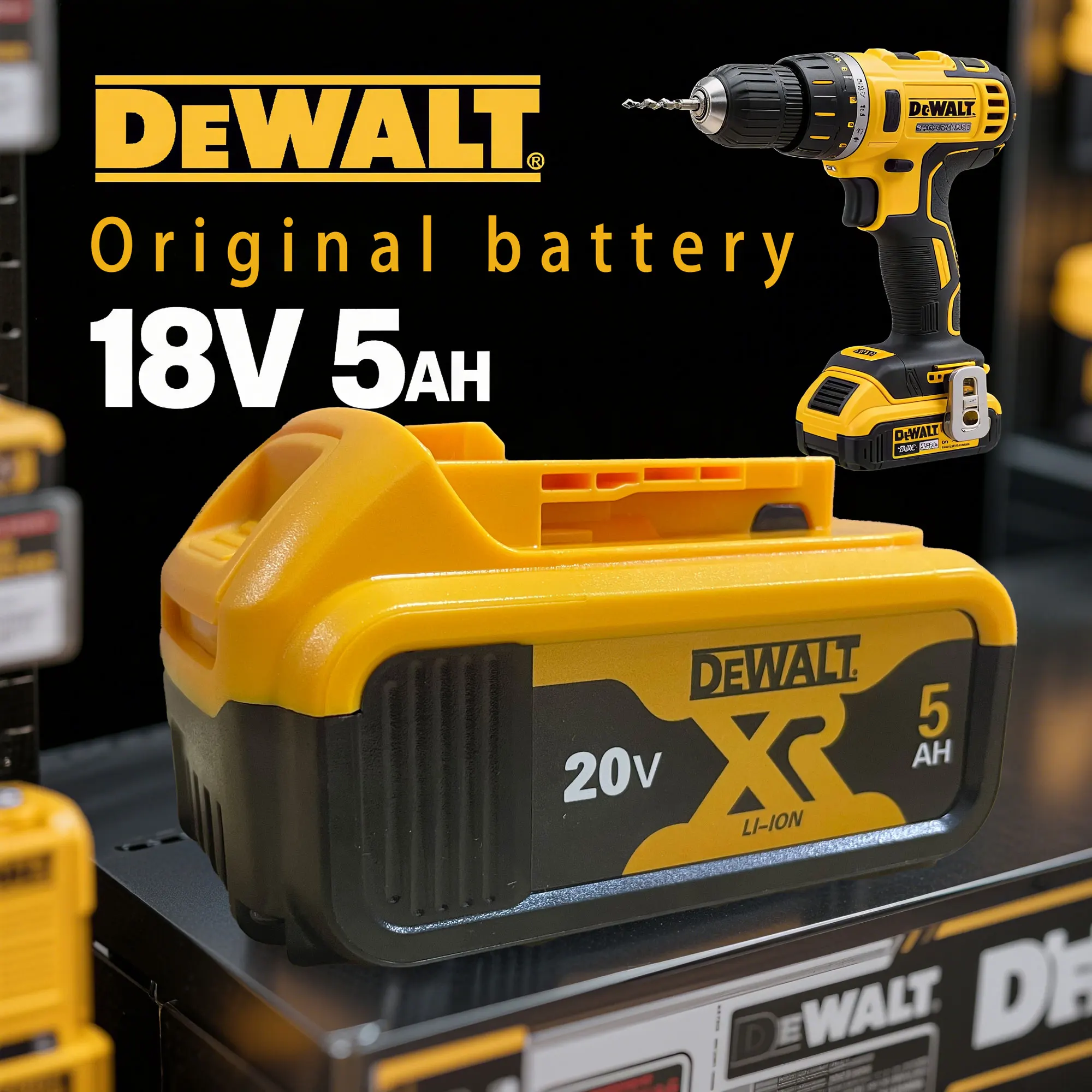 Originální baterie Flexvolt DEWALT 20V/60V DCB606 DCB182 DCB205 DCB206 DCB209 pro elektrické nářadí 20V baterie 5AH 6AH 9AH Dewalt - náhled 5