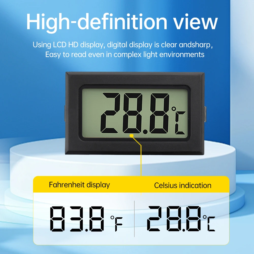 Mini LCD Digital Thermometer Indoor Outdoor Convenient Temperature Sensor For Refrigerator Fridge Aquarium