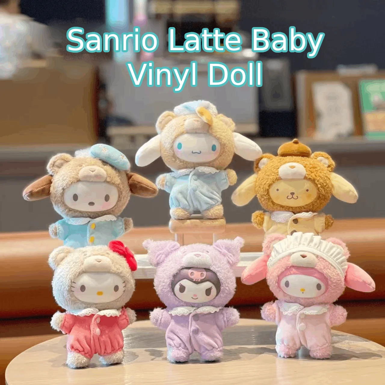 

Sanrio Plush Toys Latte Baby Vinyl Doll Toys Cinnamoroll Kuromi Pendant Action Figure Keychain Melody Doll Surprise Gifts