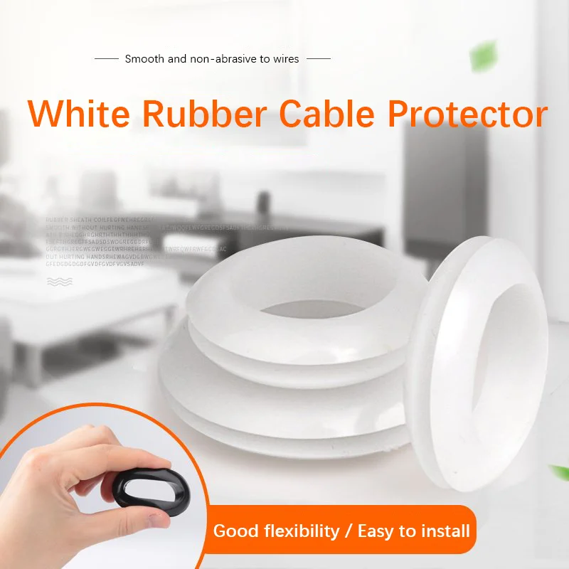 1000pcs Durable White Rubber Double-Sided Cable Grommet & Waterproof O-Ring Seal, Wire Protective Sleeve for Electrical Cabinets