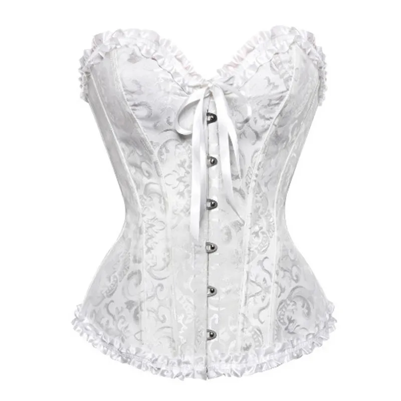 Corset Top Lingerie Sexy Woman Push Up Bustier Plus Size Overbust Gothic Lace Floral Bodices корсет Vintage Victorian Fashion