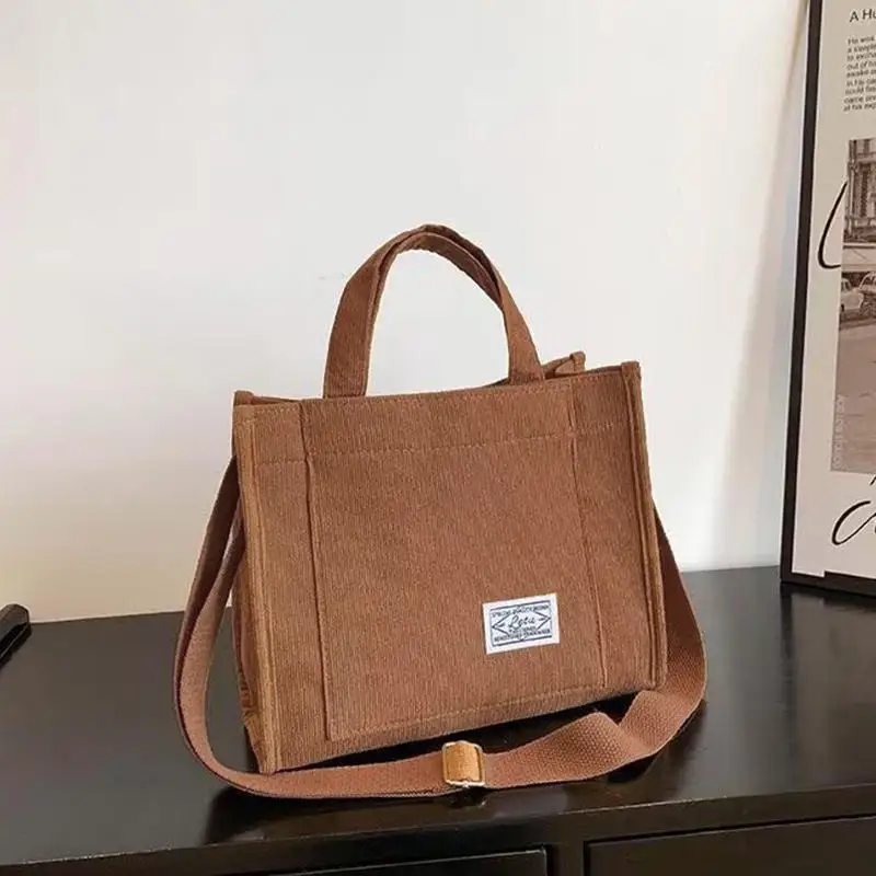 

Corduroy Crossbody Tote bag, women's Square Crossbody bag, Casual Tote bag, Shoulder bag, Travel Organiser Bag