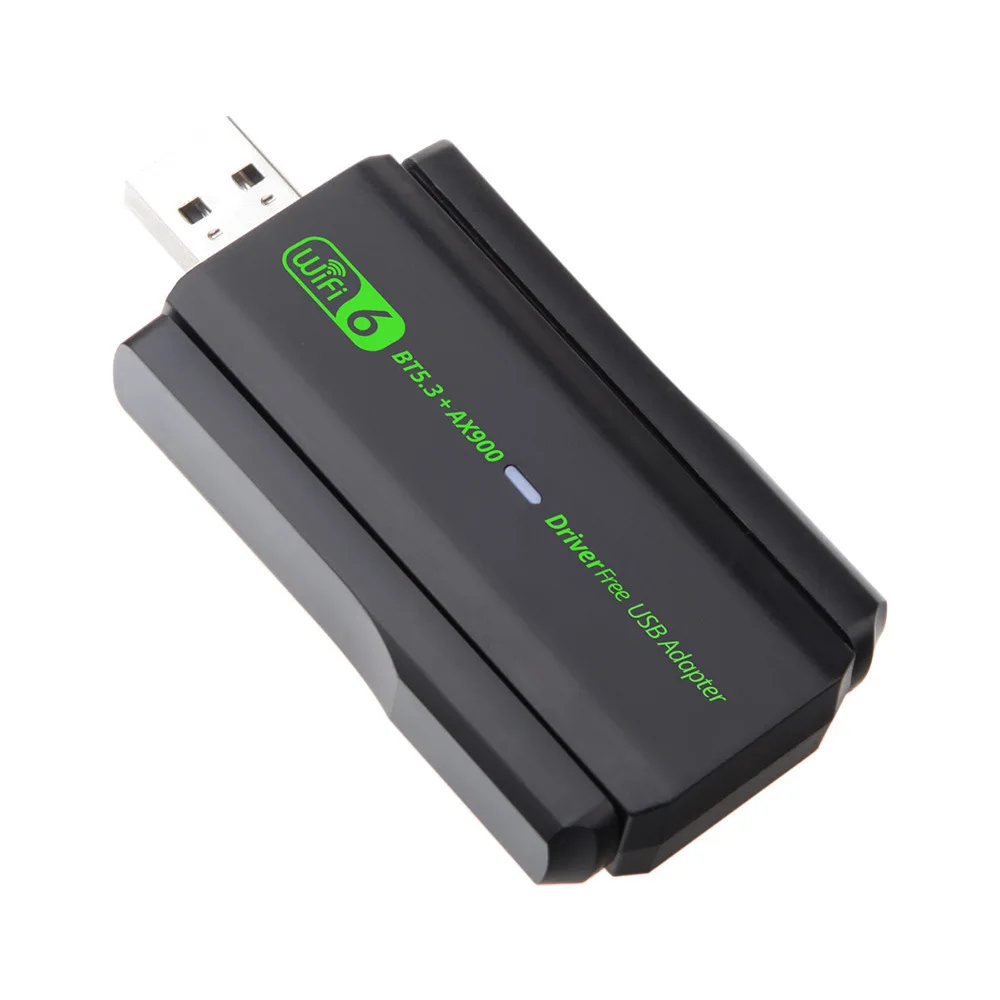 WiFi 6 Mini USB Placa de rede sem fio AX900M Bluetooth 5.3 2 em 1 Receptor e transmissor de computador de mesa