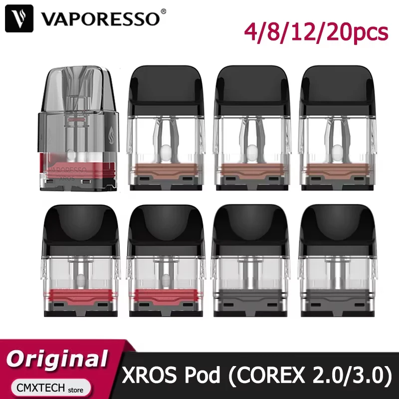 vaporesso xros pro kartridż 4-20 sztuk wkładów Vaporesso XROS Pod COREX 2.0 3.0 3ML 0.4/0.6/0.8ohm 2ML  1.0/1.2/0.6/0.8ohm do XROS 4 Mini Nano/XROR 5 Mini