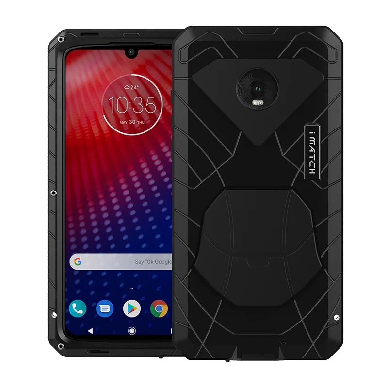 Original Imatch Phone Case Heavy Duty Protection Armor Metal Anti-fall Aluminum Full Protective Case For Motorola Moto Z4 Z3