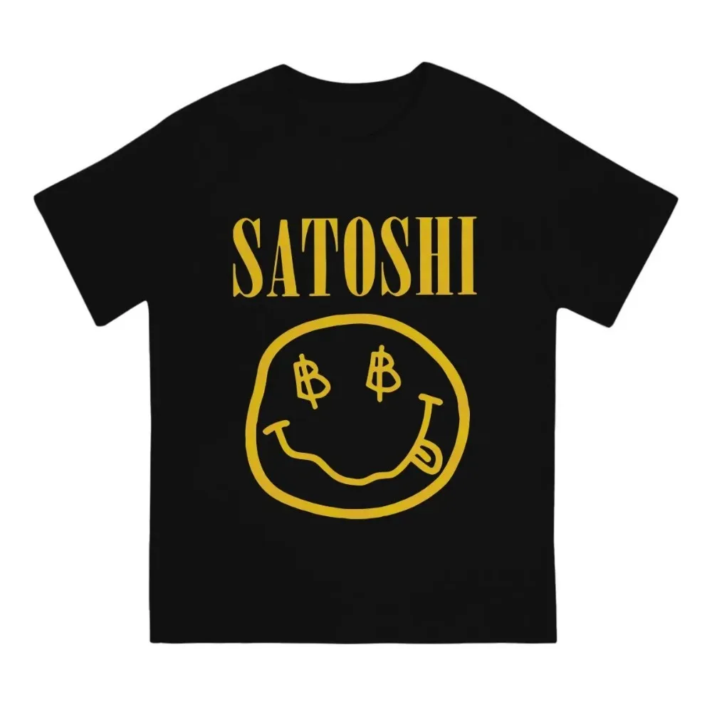 Blockchain Bitcoin Satoshi Yellow Funny Tshirt Graphic Men Tops Vintage Fashion Summer Polyester Short Sleeve Harajuku T Shirt