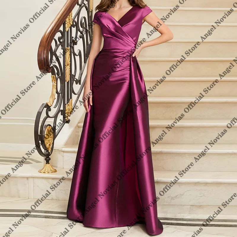 Vestidos largos de sirena color borgoña para la madre de la novia 2026 con falda, vestidos de noche para boda, vestido para boda madre de la novia