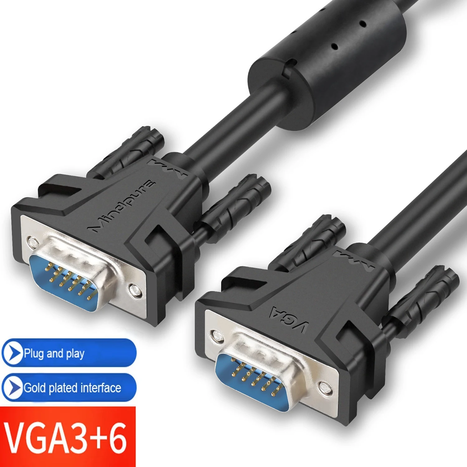 1.5m 3m 5m 10m 15m 1080P VGA HD 15 Pin Male To Male Extension Cable VGA to VGA 3+6 Cord For PC Laptop Projector HDTV Monitor