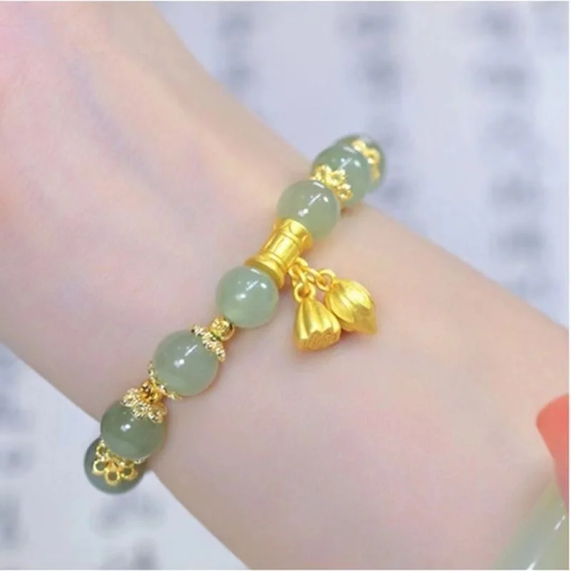 اليشم الطبيعي الخيزران مطرز سوار جديد النمط الصيني سوار من اليشم للنساء رائعة محظوظ Hotan سوار من اليشم #5