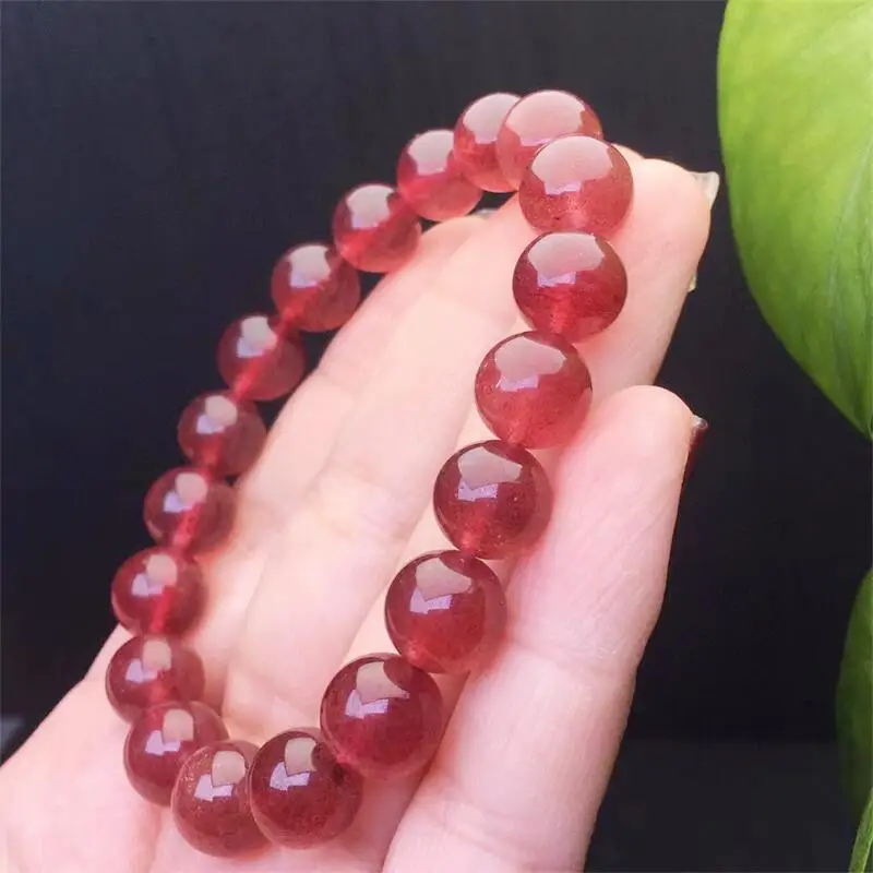 10MM Natural Pigeon Blood Bracelet Fashion Energy Stone Reiki Healing Crystal Strand Fengshui Gifts 1PCS