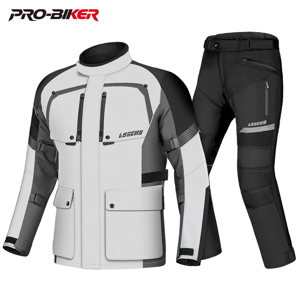 

LYSCHY Waterproof Motorcycle Jacket Reflective Motorbike Jacket Men Anti-drop Wear-resistant Moto Jacket With Remove Linner