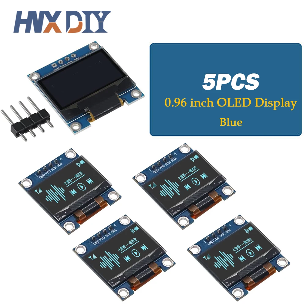 1-10 Stück 0,96 Zoll IIC Seriell Weiß/Blau/Gelb Blau OLED-Anzeigemodul 128X64 I2C SSD1306 12864 LCD-Bildschirmplatine für Arduino