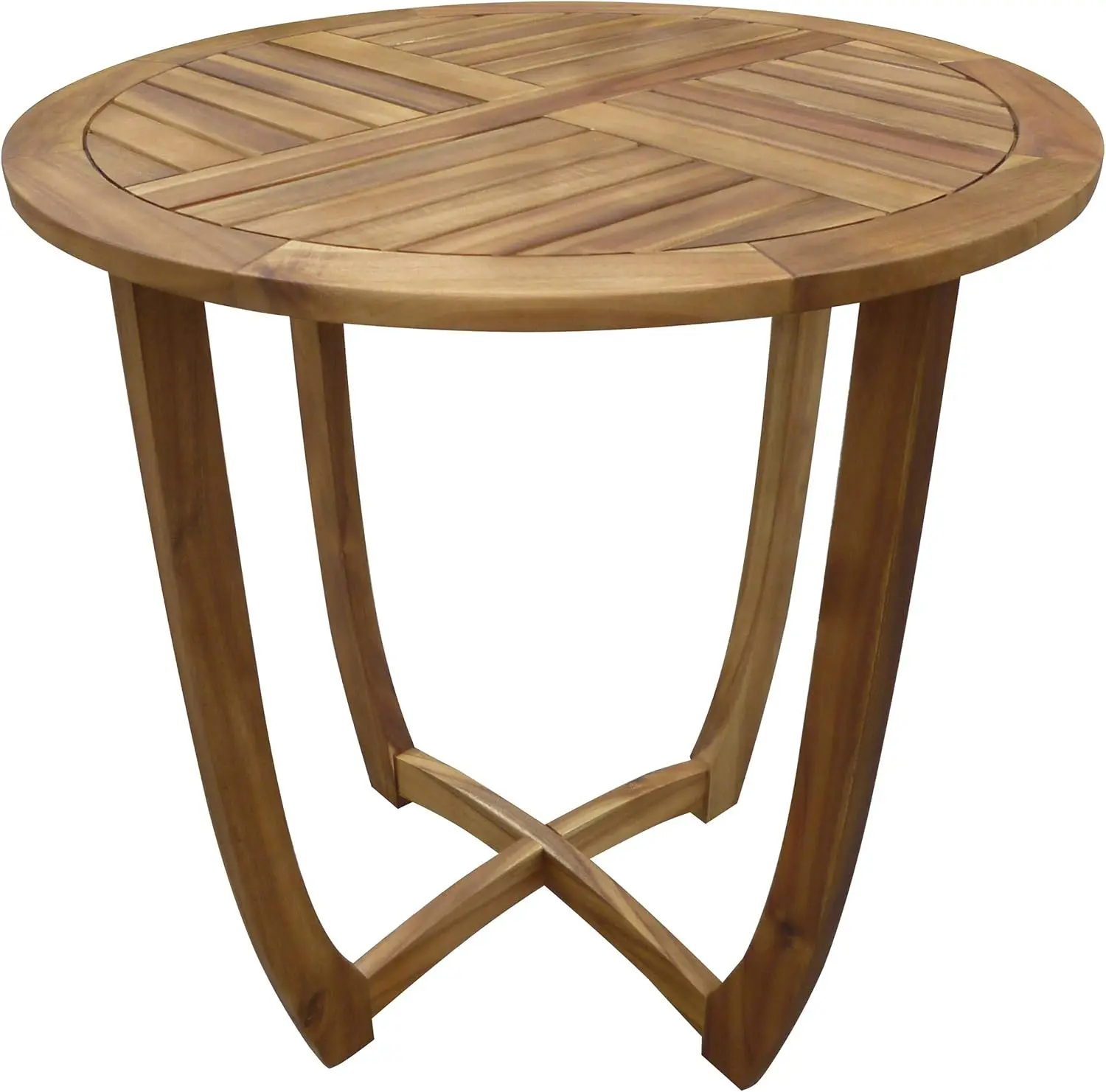 Carina Accent Round Table, Teak Finish Brown