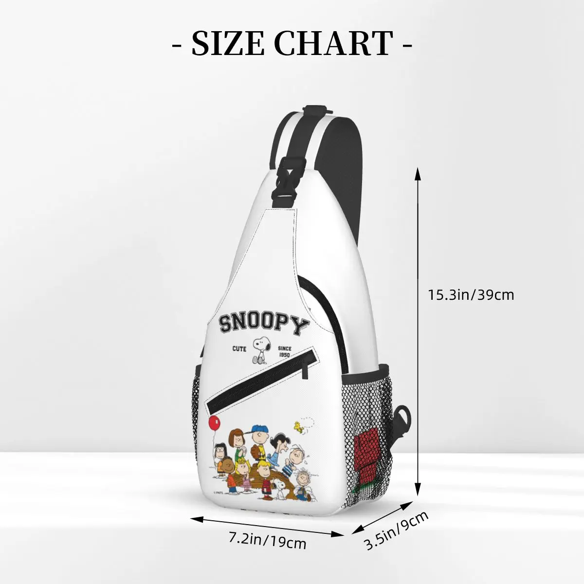 Komische Pinda 'S Snoopy Sling Bag Borst Crossbody Schouderslinger Rugzak Wandelen Reizen Daypacks Schattige Cartoon Hond