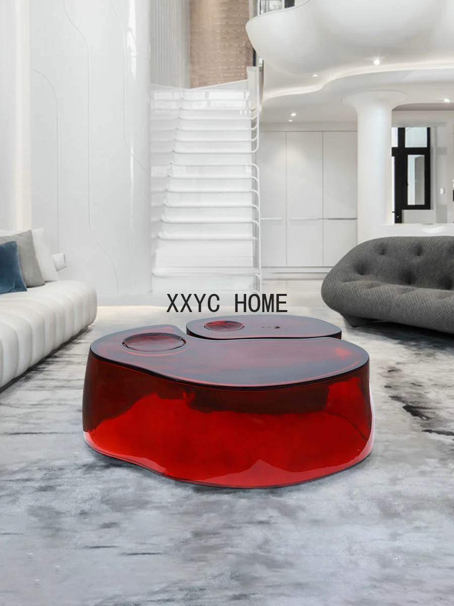 Living Room Home Tea Table Modern Tea Table Splicing Transparent Resin Acrylic Water Ripple Tea Table