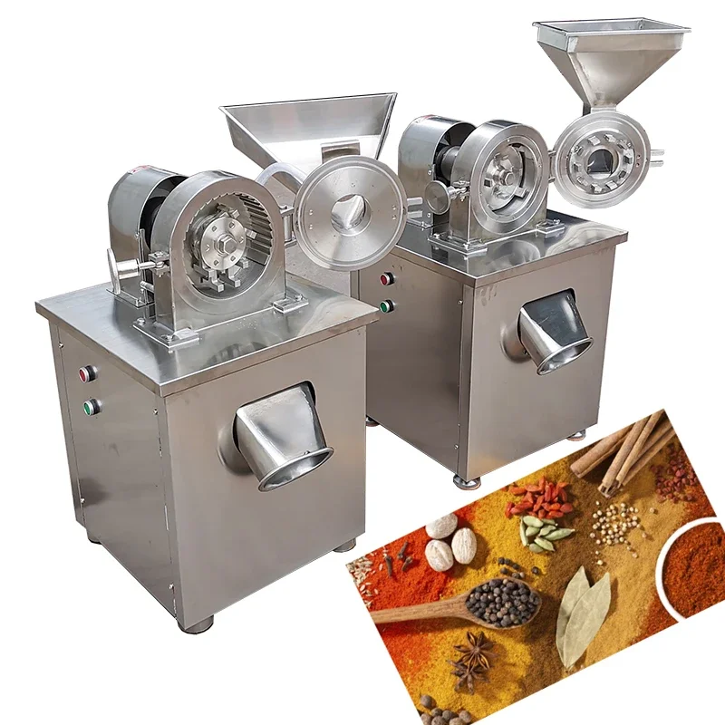 Commercial Automatic Turmeric White Sugar Spice Grinder  Pulverizer Salt Bark Grind Machine For Herb