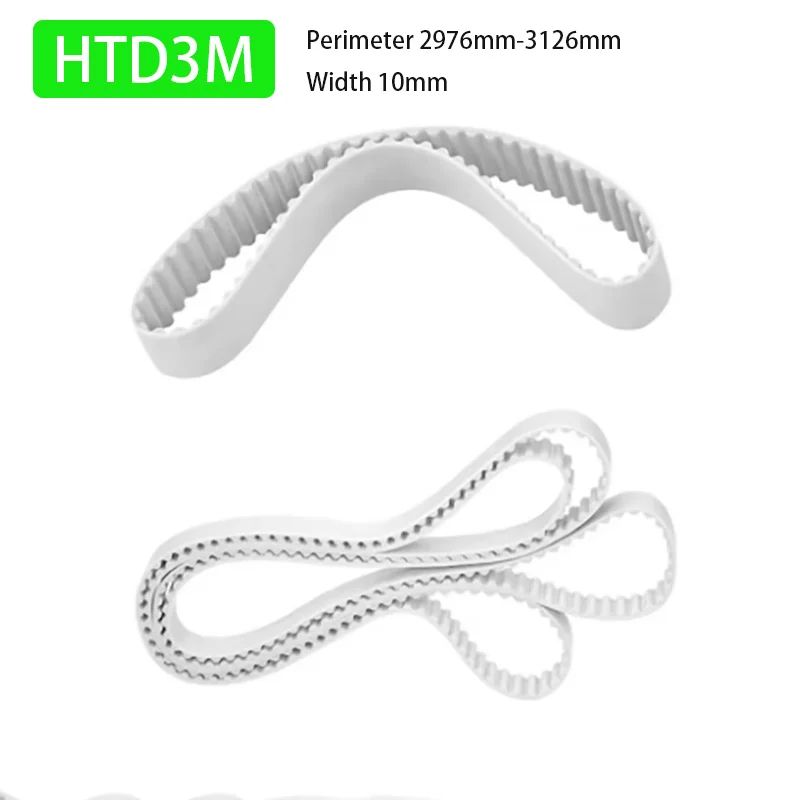 1Pcs Perimeter 2976mm-3126mm HTD3M PU With Steel Core Timing Belt Width 10mm White Polyurethane Closed Loop Gear Belt