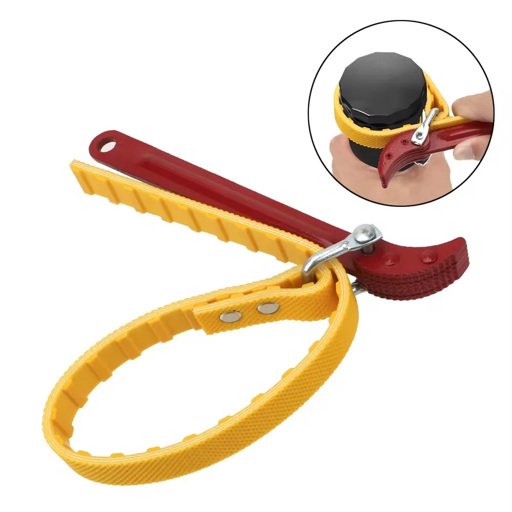 8/12 Inch Belt Wrench Oil Filter Puller Strap Multi-Purpose Anti-Slide Chain Jar Lids Cartridge Disassembly Tool Plumbing Tools