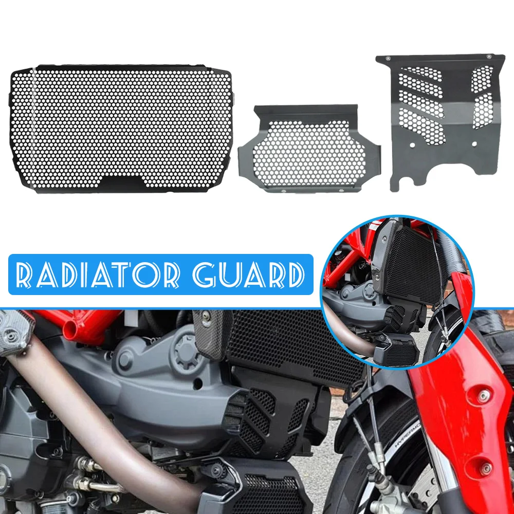 

For Ducati Hypermotard 939 SP Hyperstrada 939 2016 2017 2018 Radiator Shroud Grille Cover Oil Cooler Tank Engine Guard Protector