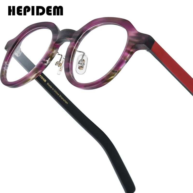 HEPIDEM Acetat Brille Rahmen Frauen übergroße große runde Brille japanische handgemachte Brille dicke transparente Brille 9351 5