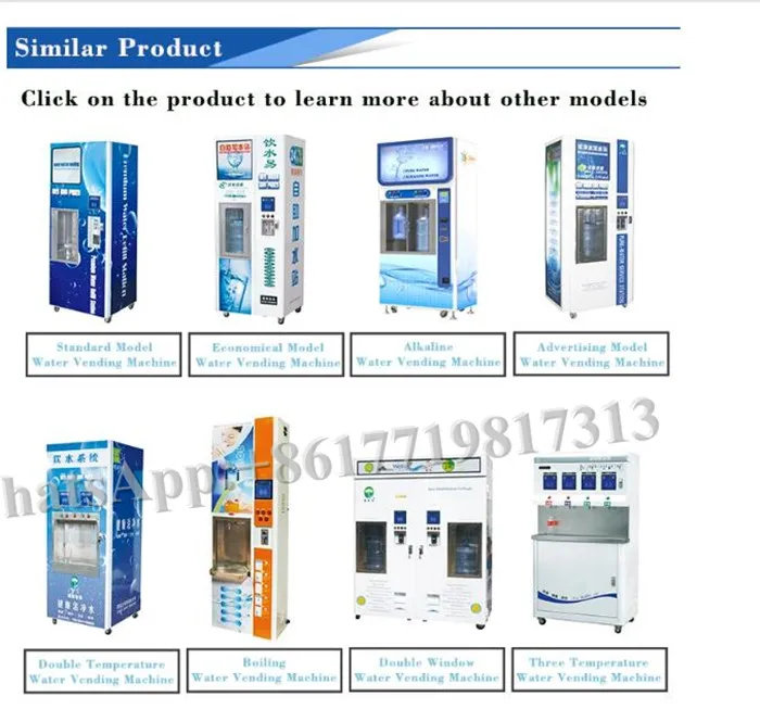 Venda quente Dispensador de água Máquina de venda automática de água alcalina Máquina de venda automática de água potável