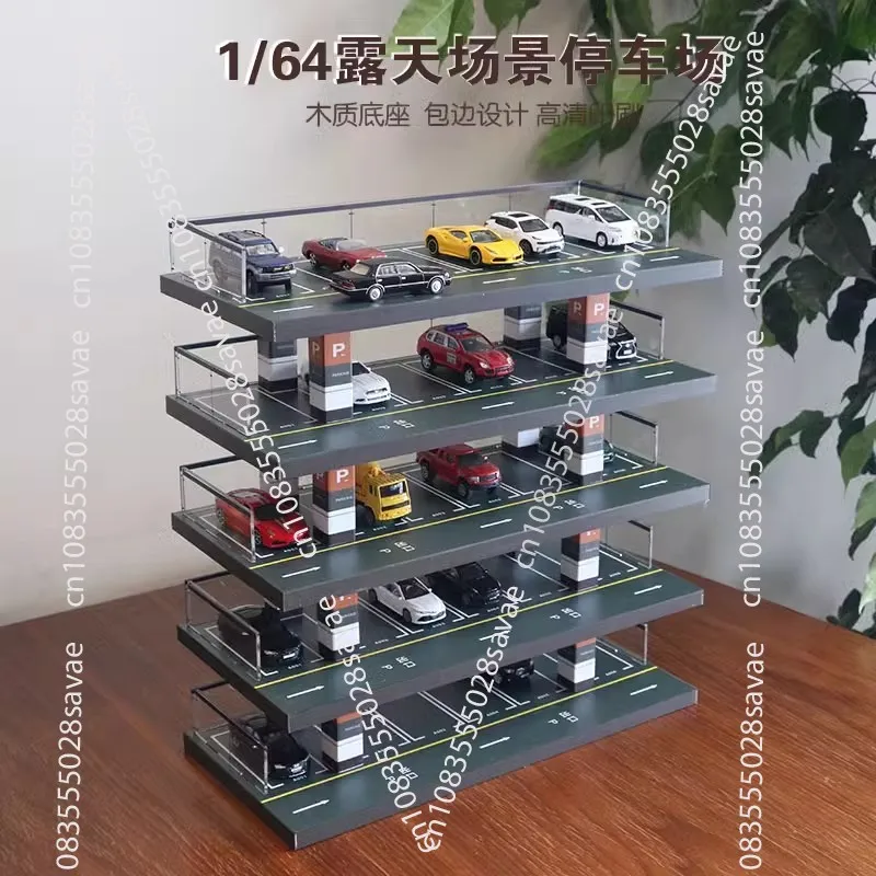 Car Model Elevator Parking Lot Simulation Garage Toy Storage Rack Display Cabinet 1/64 Five Floors 30 Parking Spaces