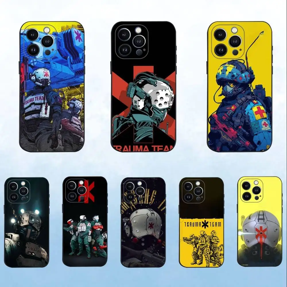 

T-Trauma T-Team Game Phone Case For iPhone 16,15,14,13,12,11 Plus,Pro Max,XS,X,XR,SE,Mini,8,7,Soft Silicone Black Cover