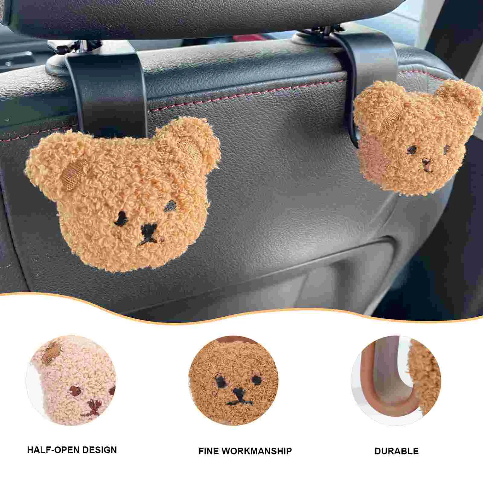 2 Pcs Car Seat Back Hook Cars Storage Bags Hanger Hooks Multi-functional Multifunction Organizer Plush Organizers