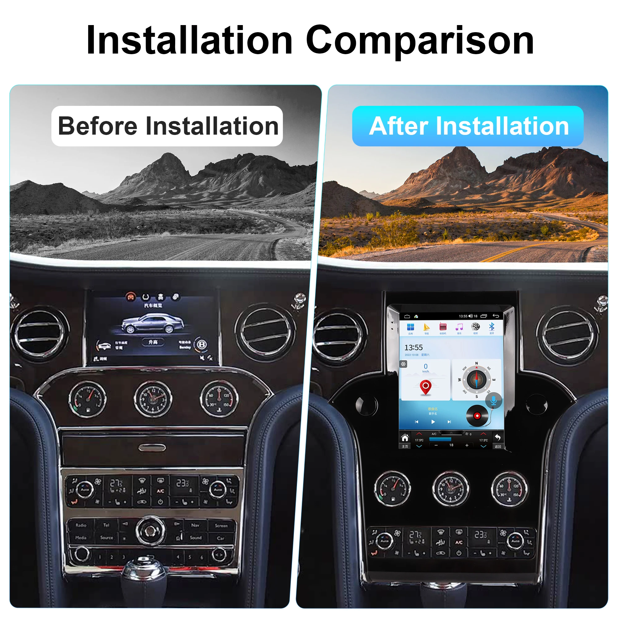 For Bentley Mulsanne 2011 - 2019 Screen Android Car Radio 2 Din Stereo Receiver Autoradio Multimedia Player Gps Navigation