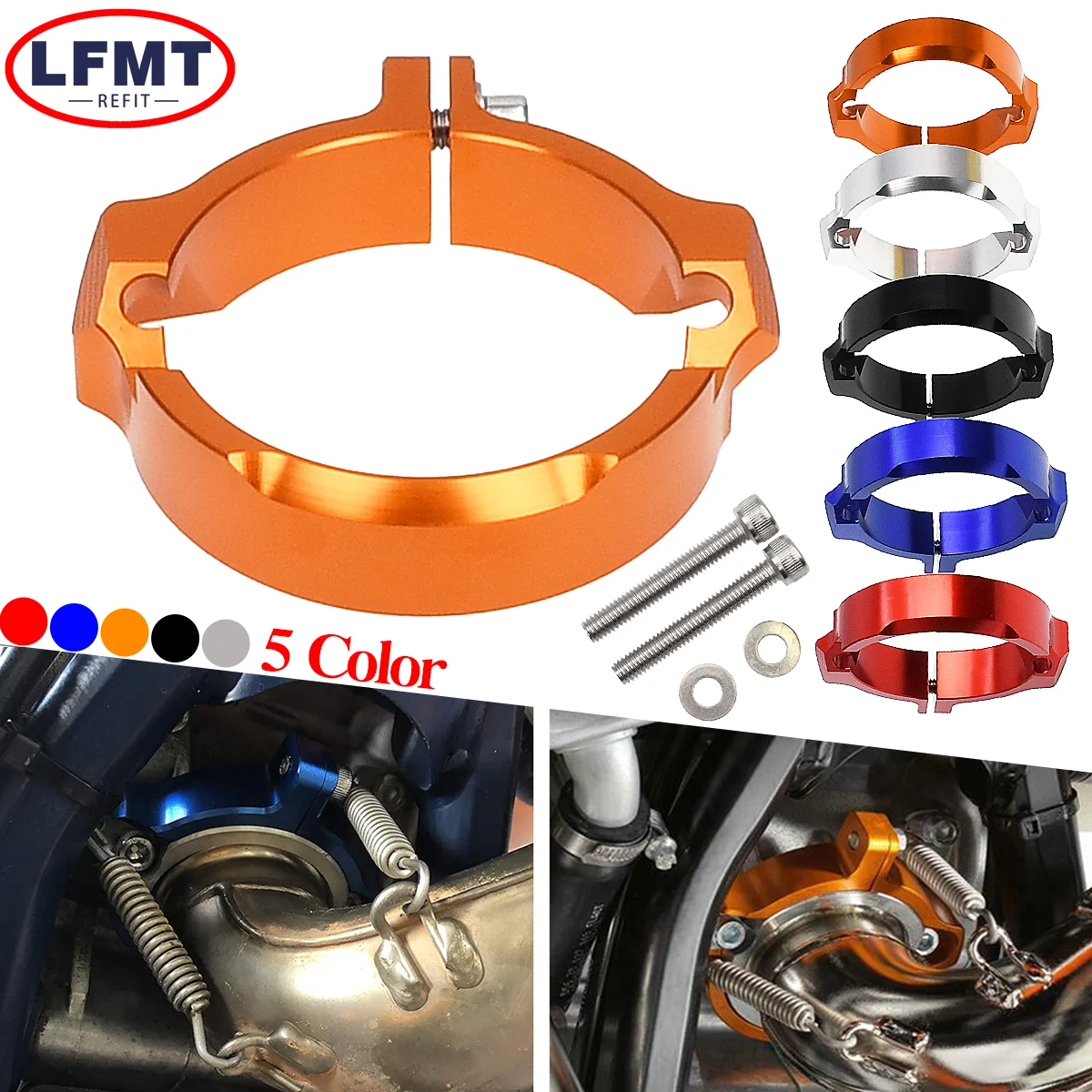 2017-2024 Motorcycle Exhaust Tip Muffler Pipe Clamp Flanges Protector Cover For KTM 250 300 EXC SX XC XCW For Husqvarna TE TC TX