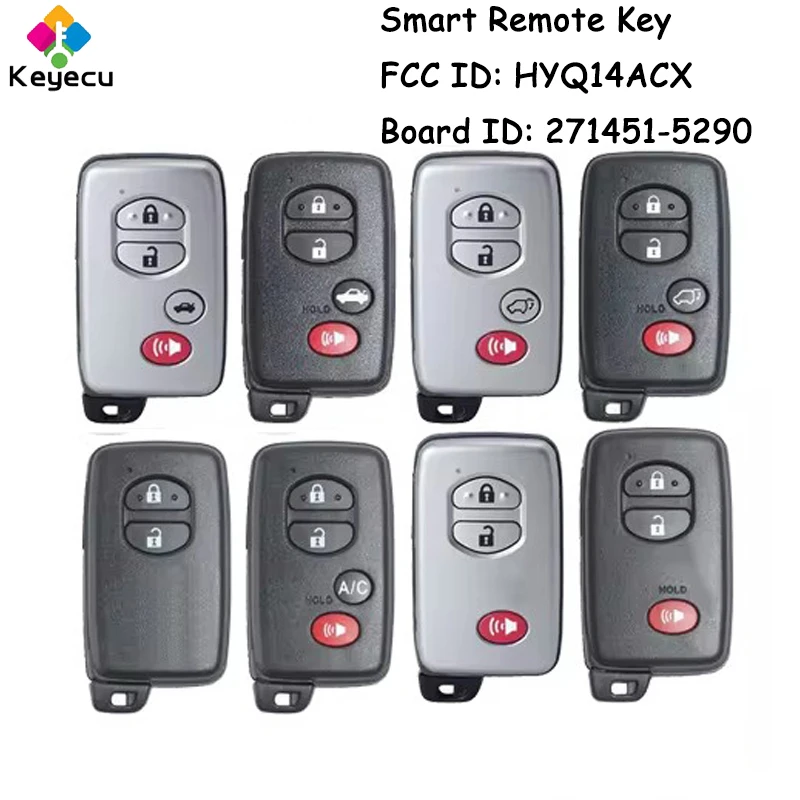 

KEYECU Smart Remote Car Key for Toyota Venza Prius 4Runner Prius C V for Scion FR-S Fob FCC ID: HYQ14ACX, Board: 271451-5290