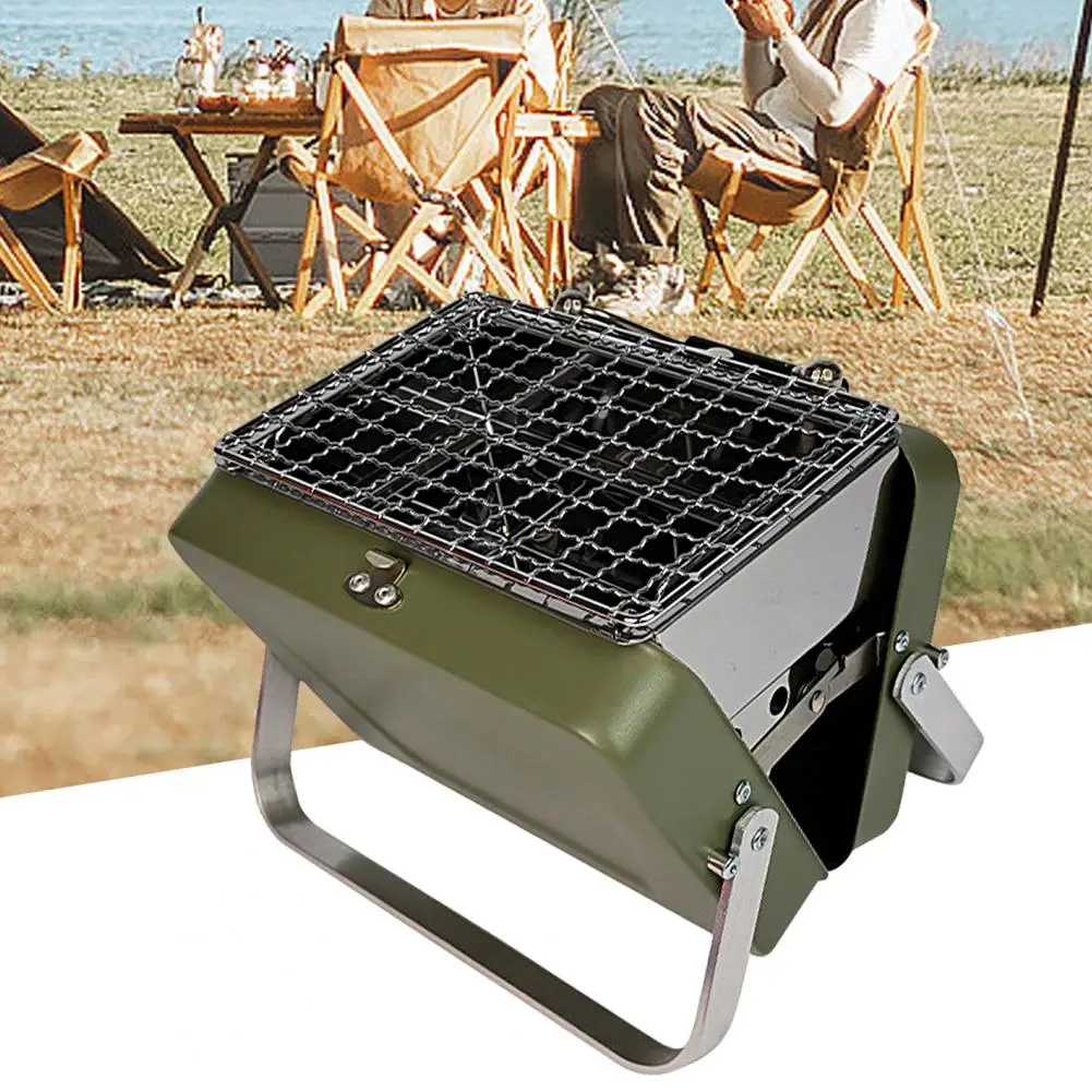 Premium High Temperature Resistance Sturdy Outdoor Folding Camping BBQ Charcoal Stove Camping Cooking Supplies