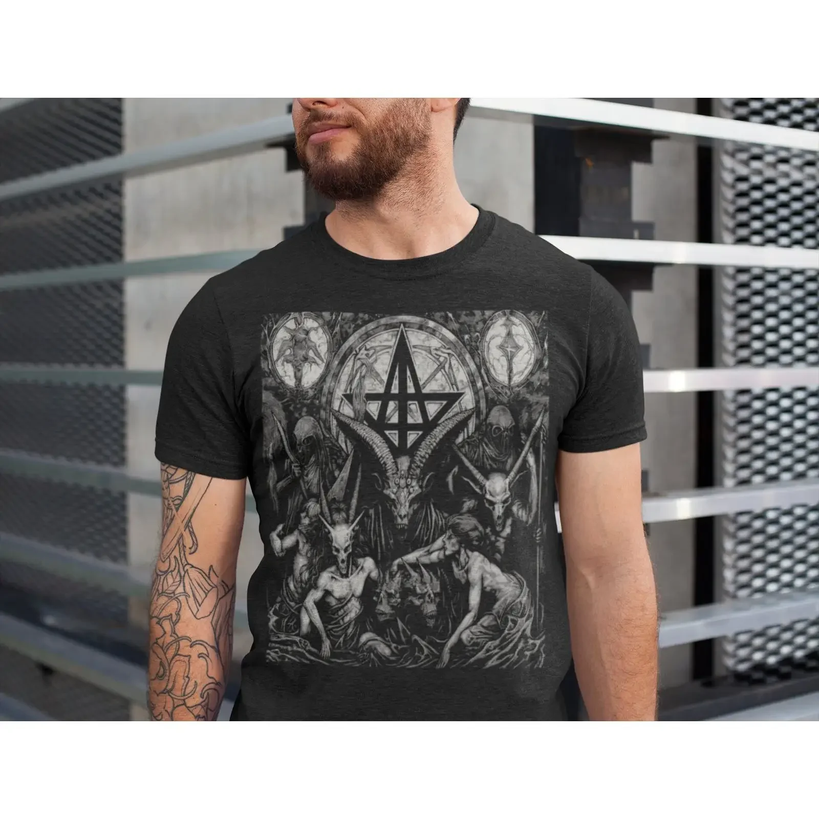 Belial T Shirt Beelzebub Satanic Cult vintage Washed Stretched streetwear graphic Top For Everyday Wear Stylish Comfortable