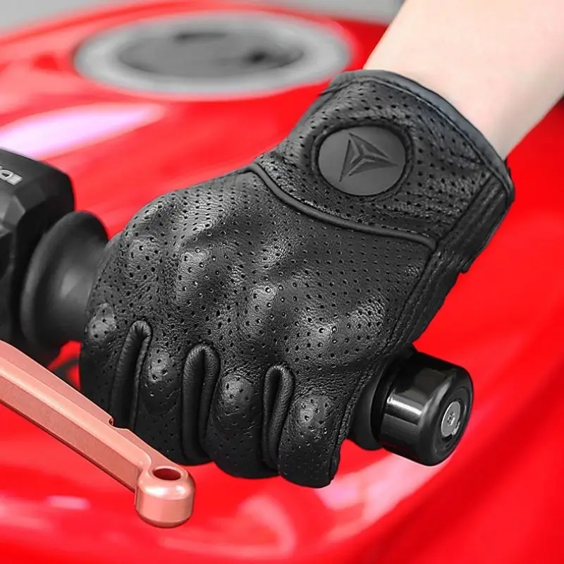 Motowolf Motorcycle Leather Breathable Gloves Black Motorcyclist Gloves Summer Men Riding Touch Screen Off-Road Racing Equipment