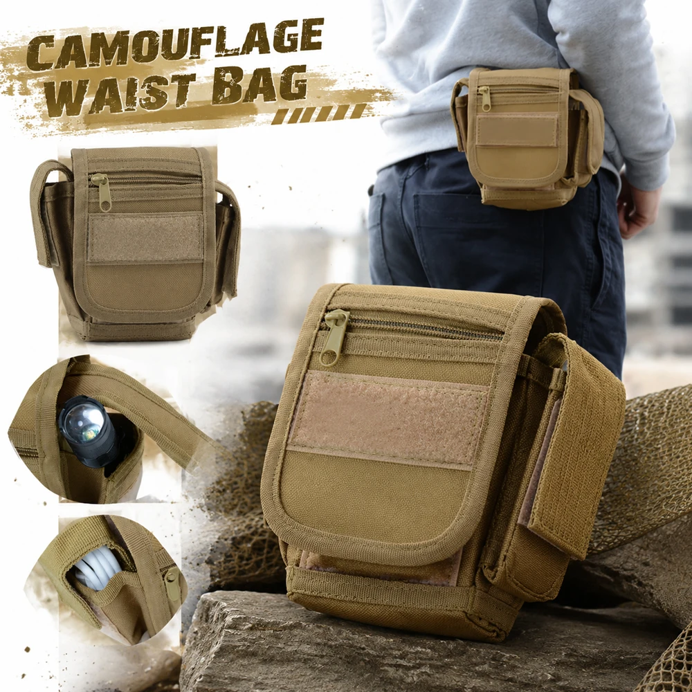 Men Tactical Waist Bag Outdoor Running Phone Pouch Military Molle Belt Pack Waterproof Sport Fanny Pack Small Waist Bag