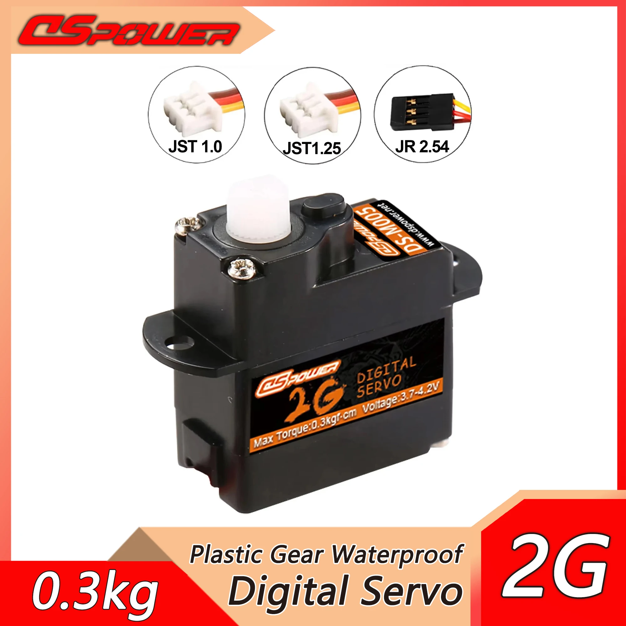 

DSpower 2g Waterproof Digital Micro Servo JR/JST Plug for 1/24 Rc Car Boat Airplane Fixed-wing Quodcopter Robot Model Toy Parts