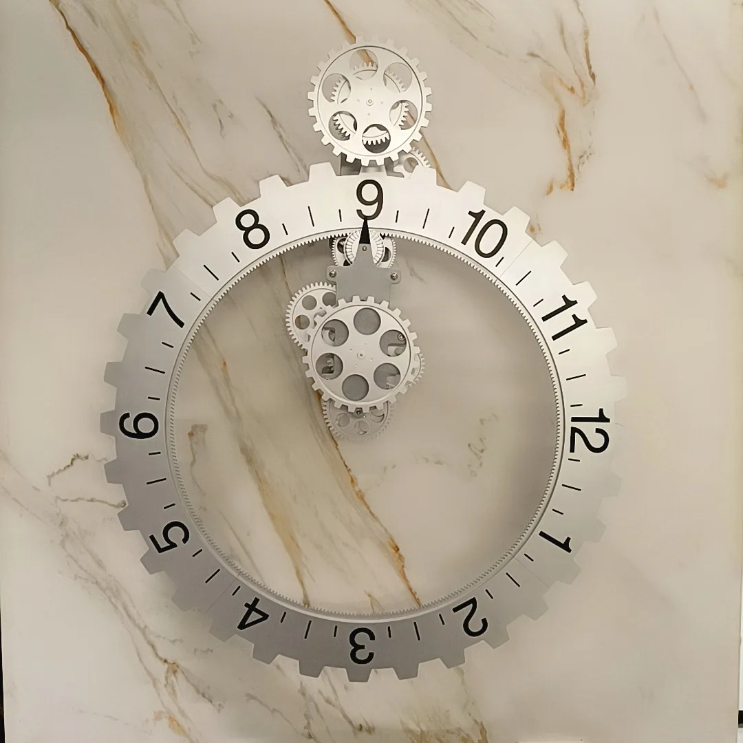 Creative Gear Wall Silent Clocks 20 Inch Home Living Room Mechanical Clock Luxury Interior Furniture Ornaments Accessories Clock